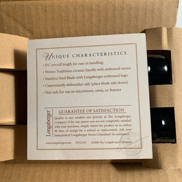 LONGABERGER EBONY WOVEN TRADITIONS SPREADER SET OF 2 * NIB - Picture 5 of 6